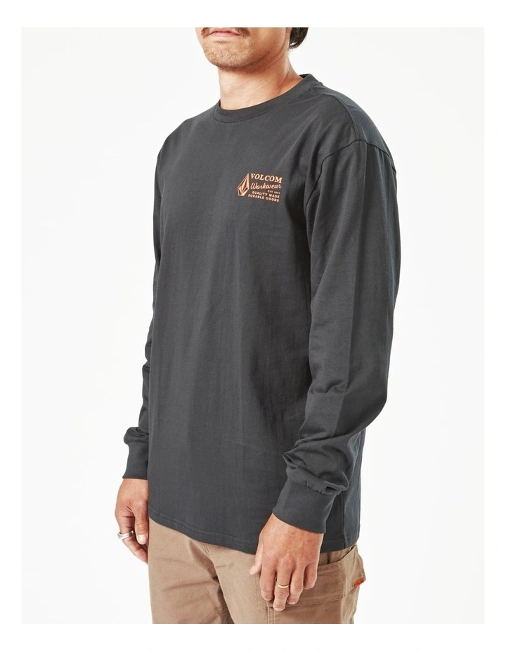 Workwear Long Sleeve T-Shirt in Black image 1