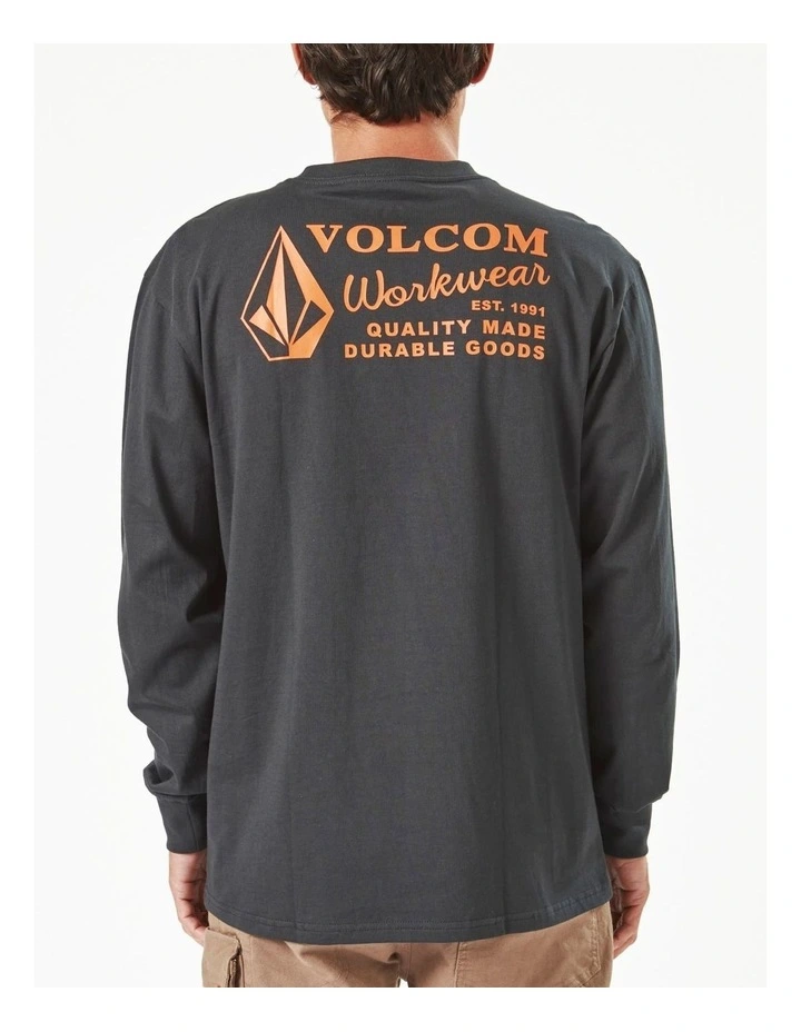 Workwear Long Sleeve T-Shirt in Black image 2