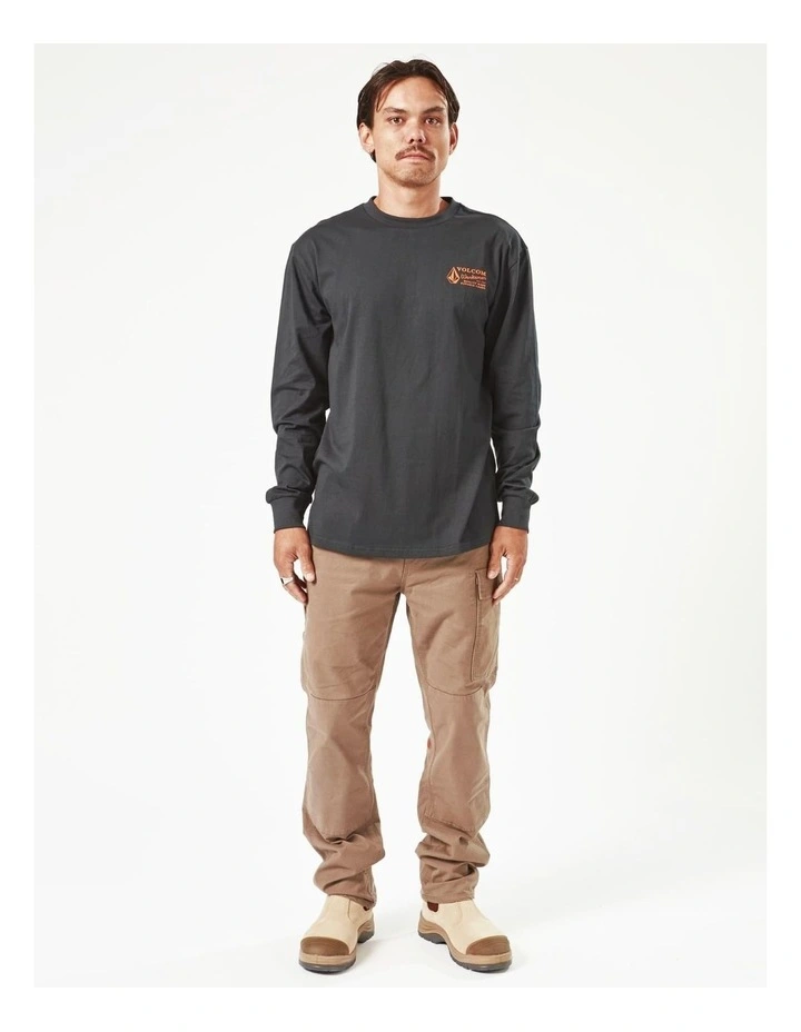 Workwear Long Sleeve T-Shirt in Black image 3