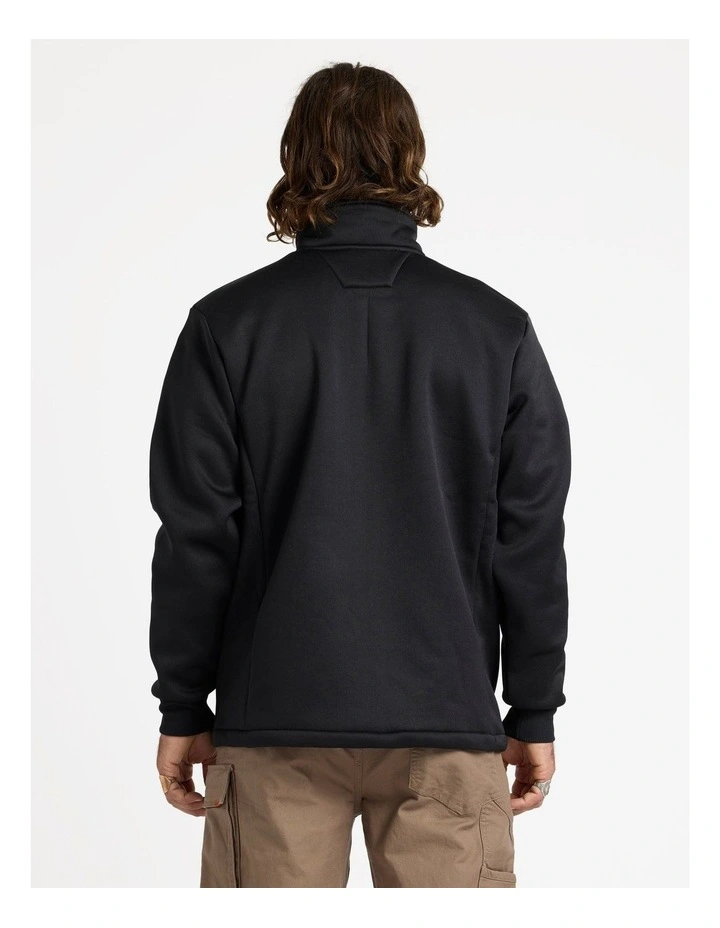 Workwear Bonded Zip Fleece Jacket in Black image 2