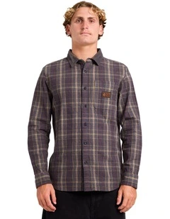 Stonevise Plaid Long Sleeve Shirt Asphalt Black