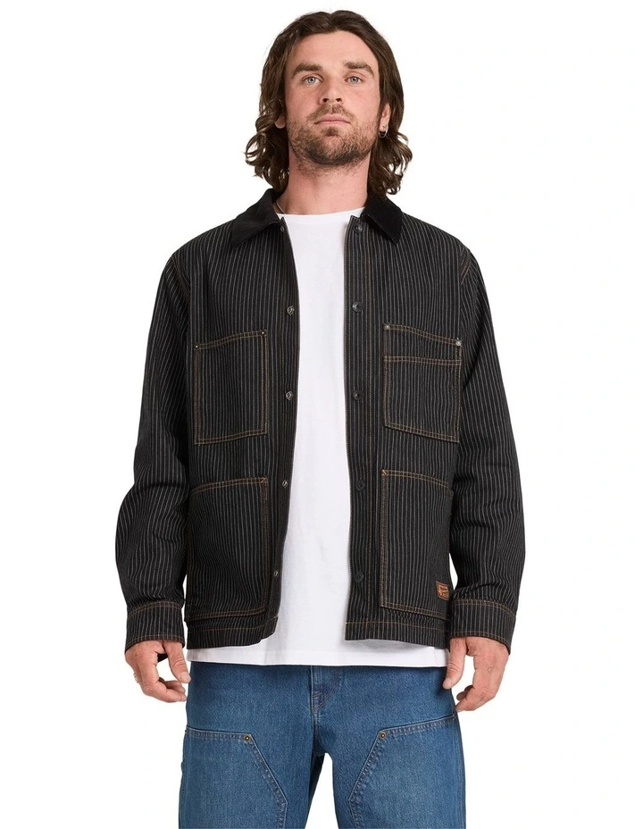 Work Dialed Coach Jacket in Black Stripe image 1
