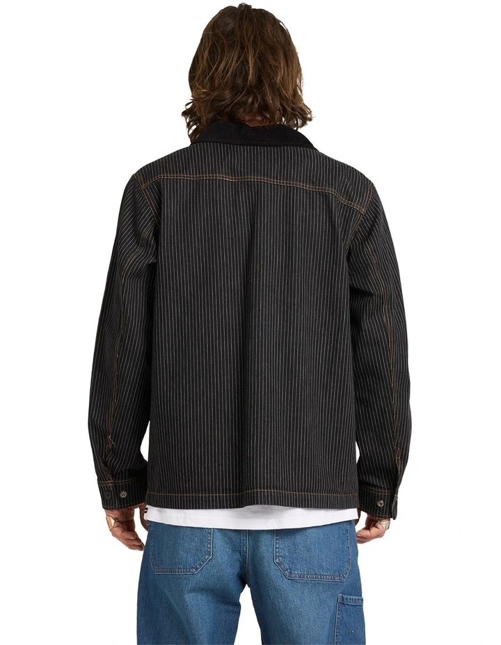 Work Dialed Coach Jacket in Black Stripe image 2