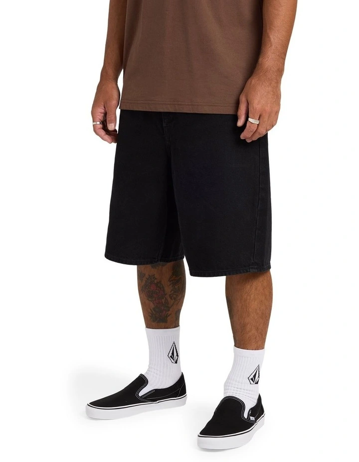 Billow 2 Denim Shorts 22 in Black image 3