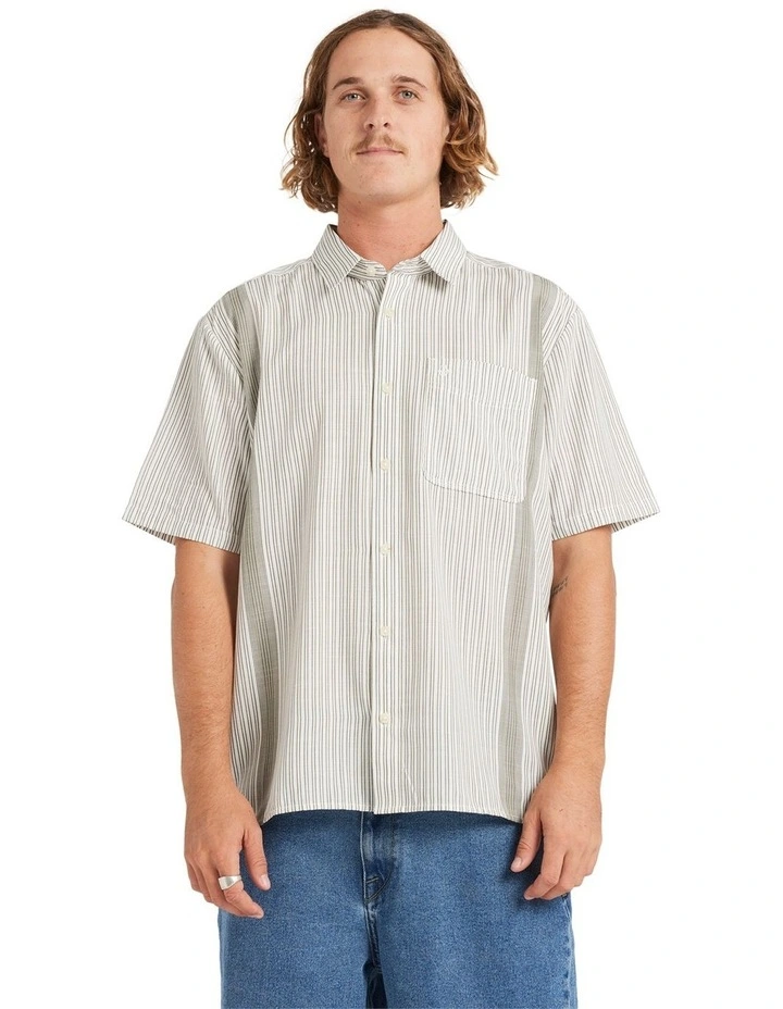 Irving Short Sleeve Shirt in Off White image 1