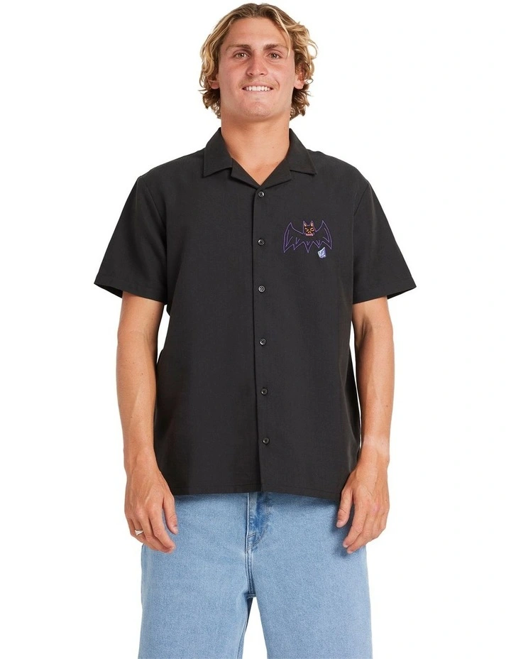 Featured Artist Ozzy Woven Short Sleeve Shirt in Stealth image 1