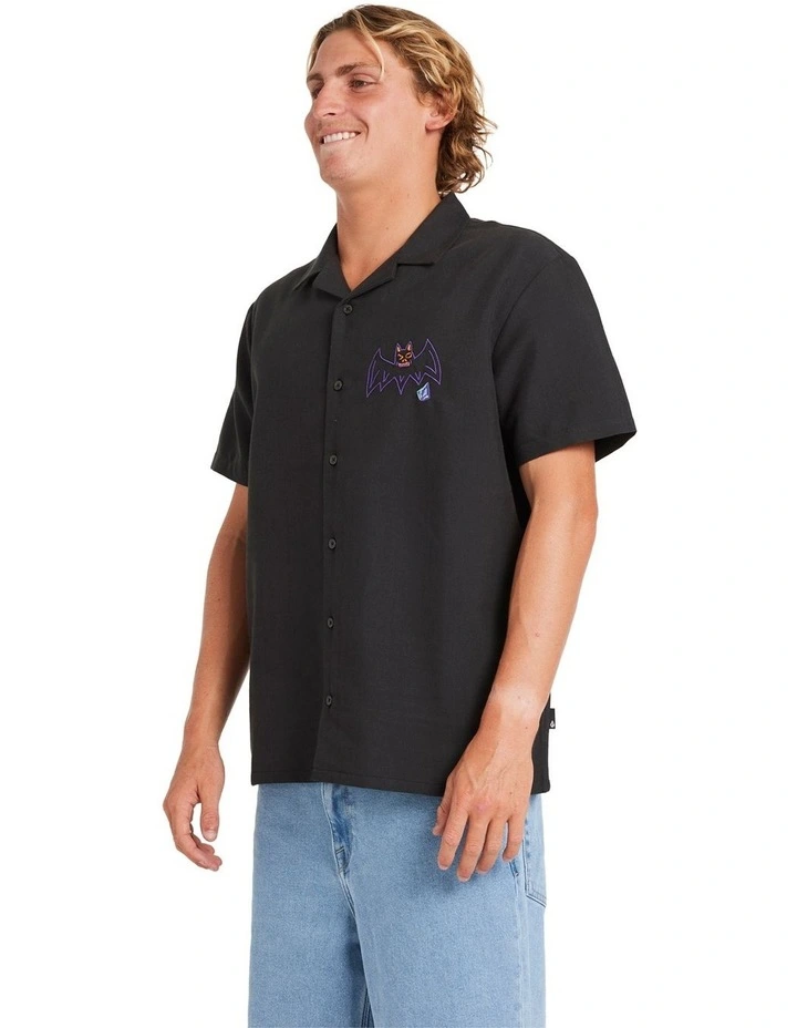 Featured Artist Ozzy Woven Short Sleeve Shirt in Stealth image 3