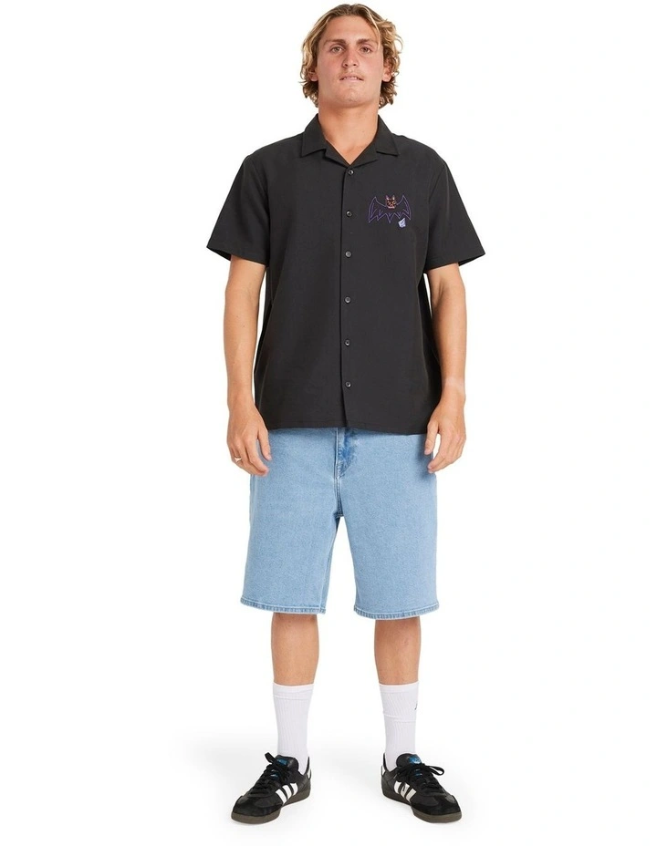 Featured Artist Ozzy Woven Short Sleeve Shirt in Stealth image 5