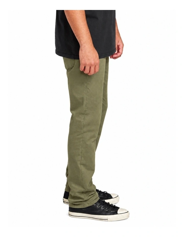Solver Lite 5 Pocket Chinos in Army Green image 3