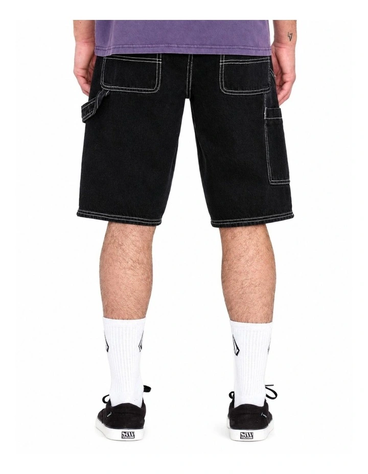 Labored Denim Utility Denim Short in Black image 2