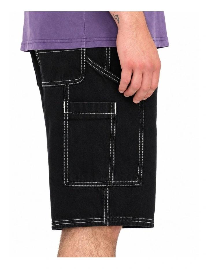Labored Denim Utility Denim Short in Black image 3