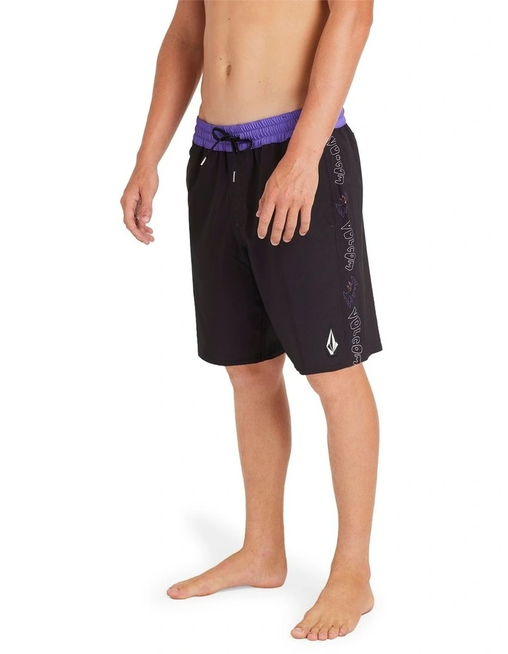 Featured Artist Ozzy Trunk 21 Swim Shorts in Black image 3