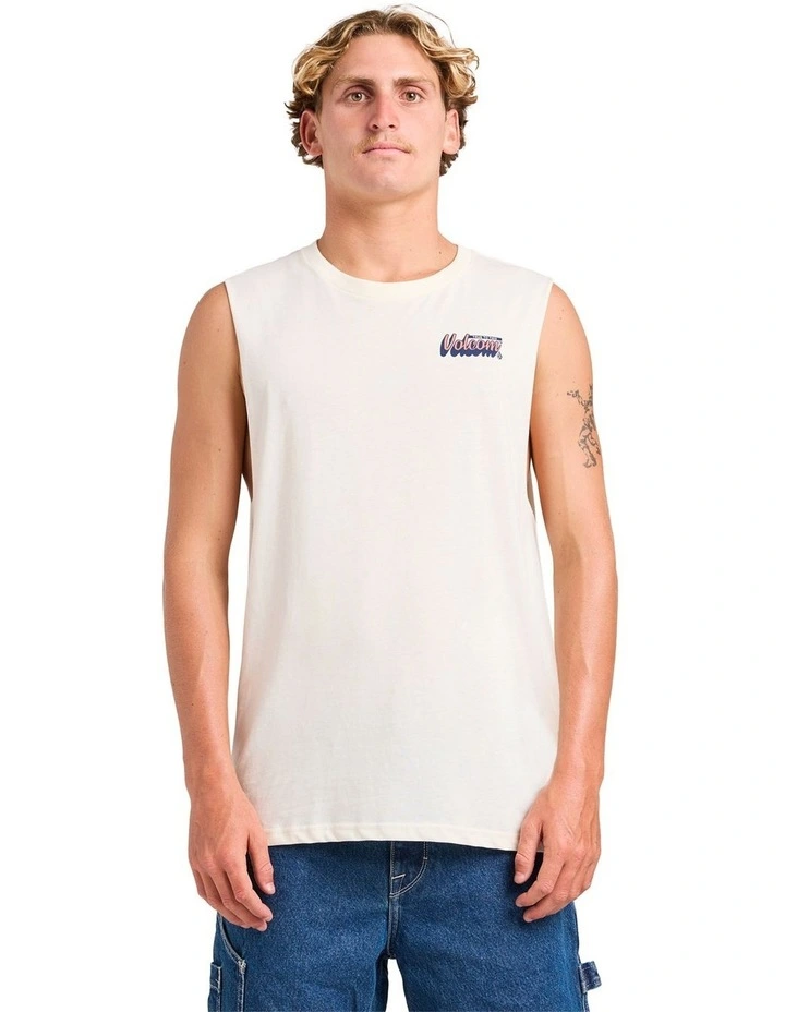 Wowza Muscle Tee in Off White image 1