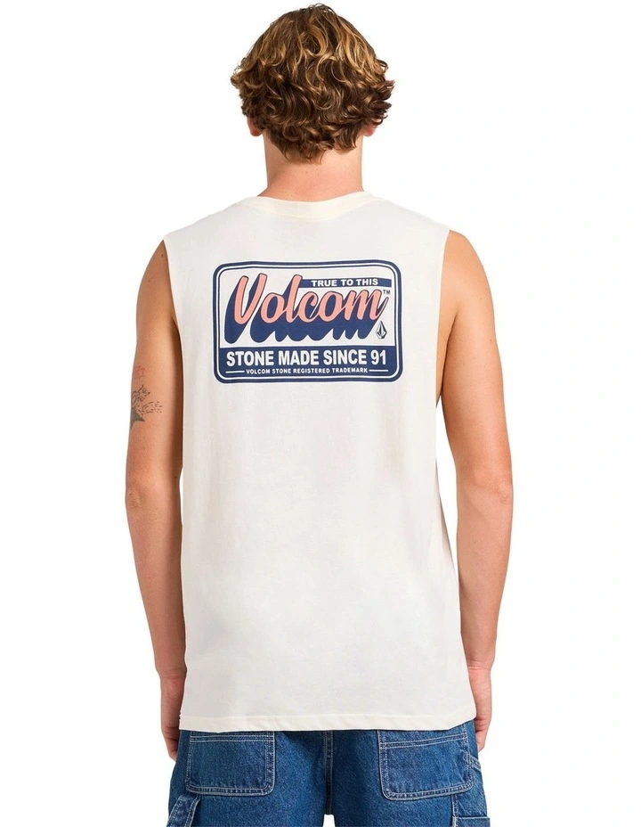 Wowza Muscle Tee in Off White image 2