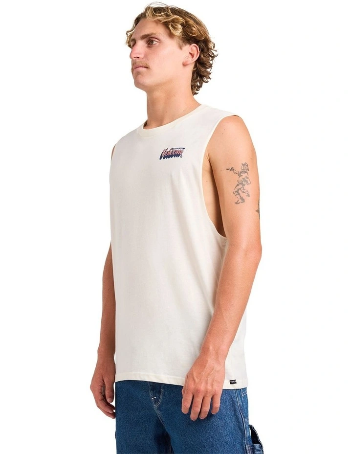 Wowza Muscle Tee in Off White image 3