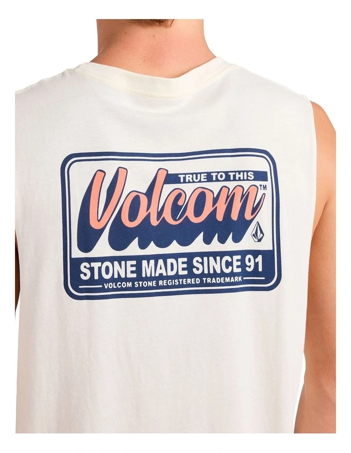 Wowza Muscle Tee in Off White image 4