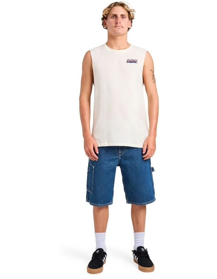 Wowza Muscle Tee in Off White image 5