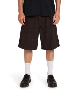 Holter Pleated Shorts in Brown Stone