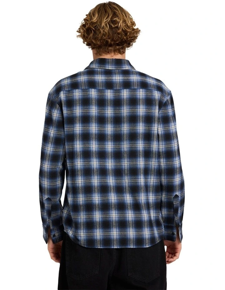 Psycho Flannel Long Sleeve T-Shirt in Light Navy image 2