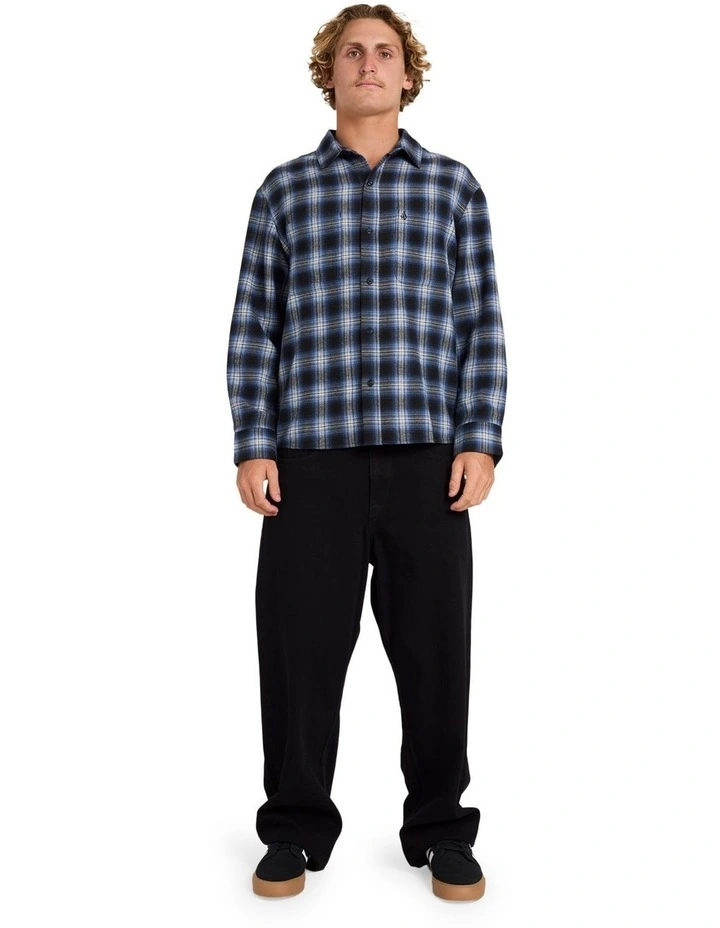 Psycho Flannel Long Sleeve T-Shirt in Light Navy image 5