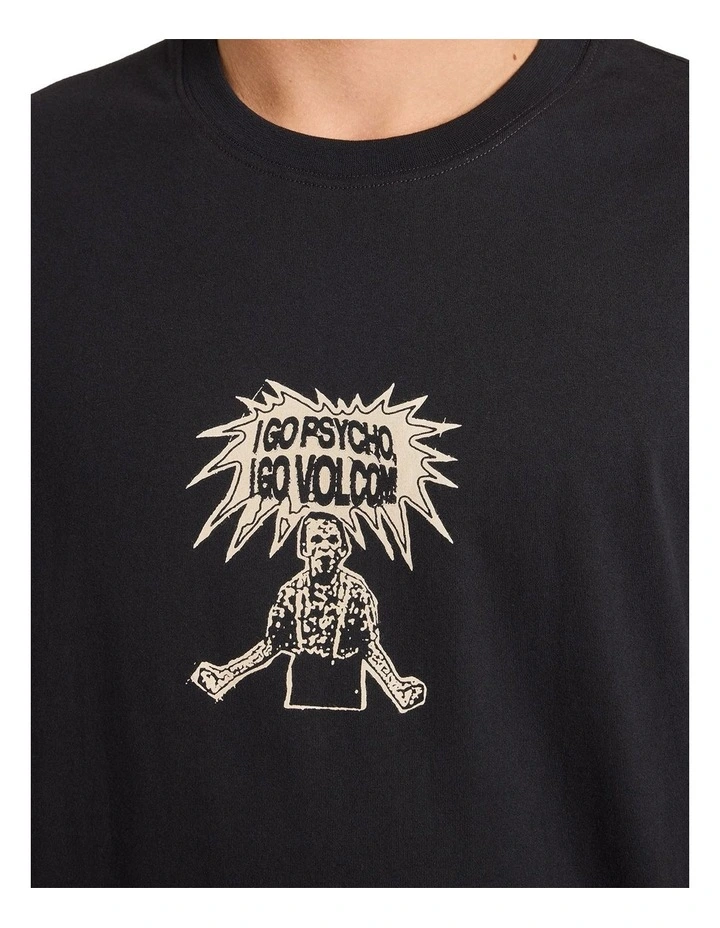 I Go Psycho T-Shirt in Black image 4