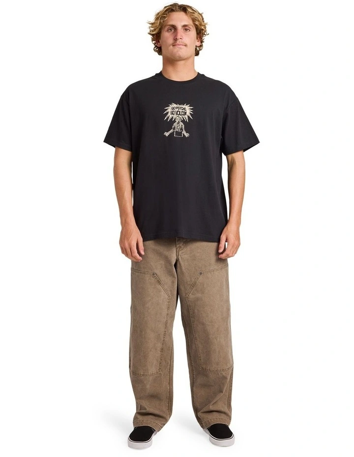 I Go Psycho T-Shirt in Black image 5