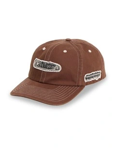 Pinned Twill Dad Cap In Brown Stone