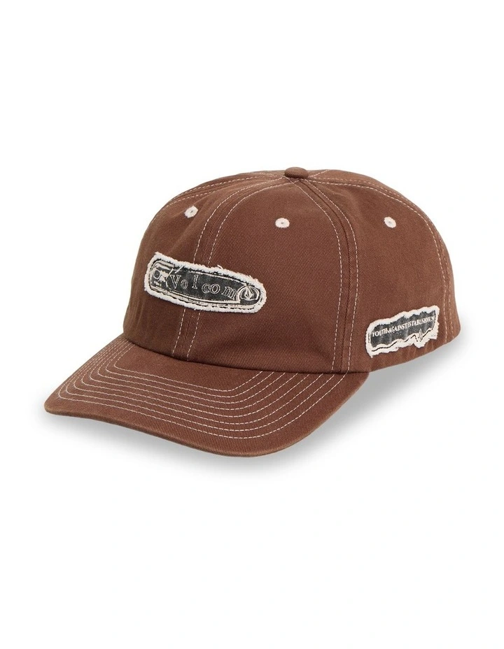 Pinned Twill Dad Cap In Brown Stone image 1