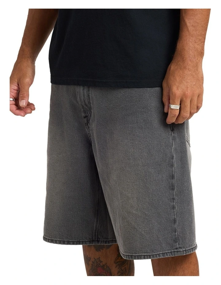 Billow Denim Shorts In Concrete image 3