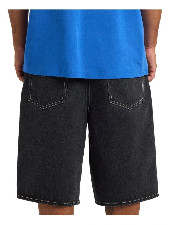 Chillow Denim Shorts In Asphalt Black image 2