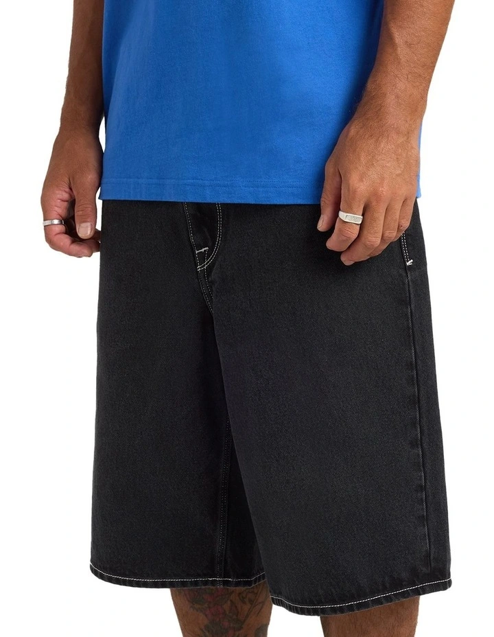 Chillow Denim Shorts In Asphalt Black image 3