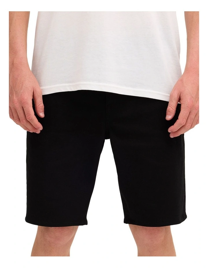 V Modown Twill Shorts In Black image 1