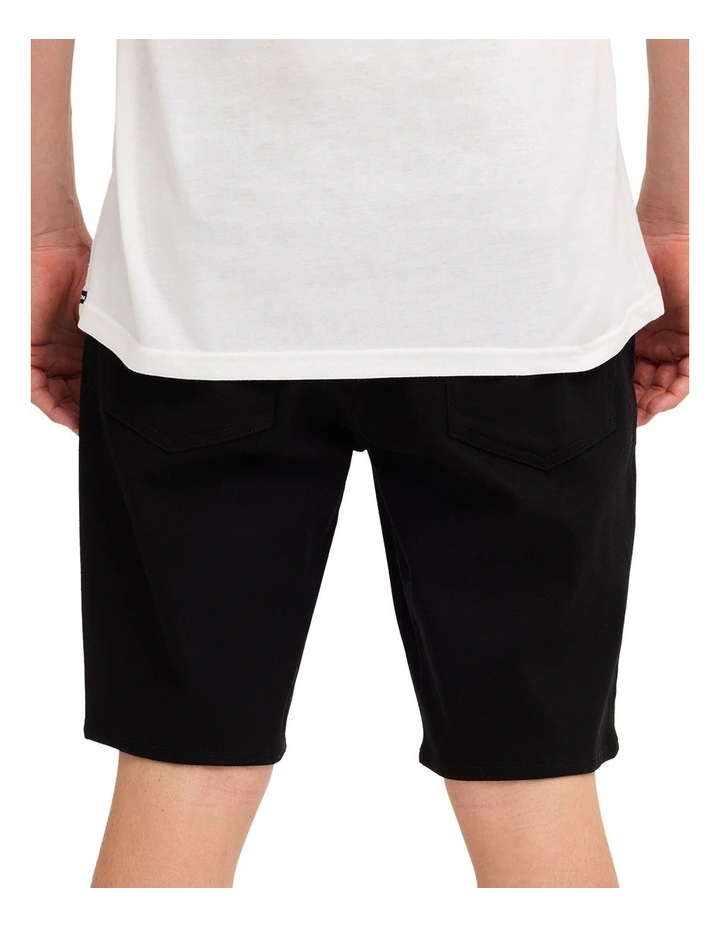 V Modown Twill Shorts In Black image 2