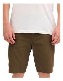 V Modown Twill Shorts In Wintermoss