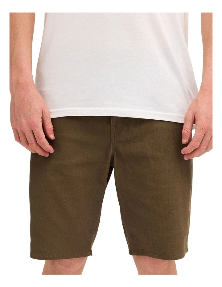 V Modown Twill Shorts In Wintermoss image 1