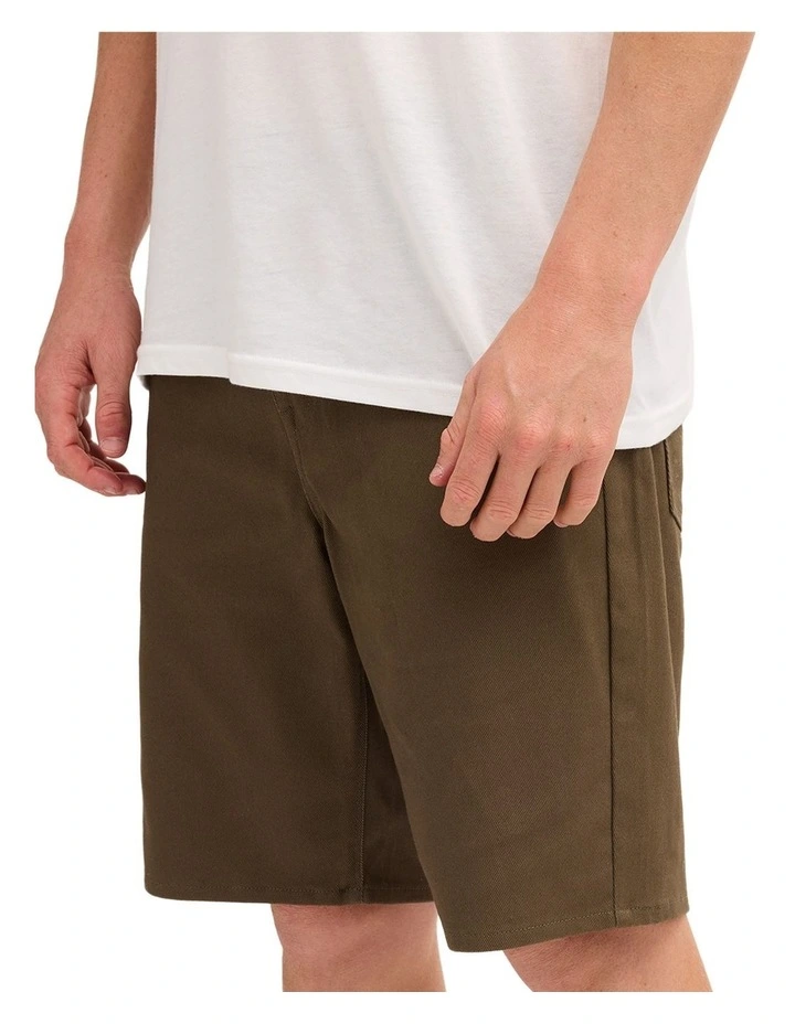 V Modown Twill Shorts In Wintermoss image 3