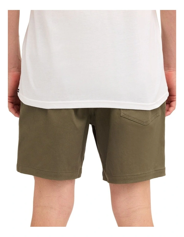 Lethal Stone Elastic Waist Shorts In Army Green Combo image 2