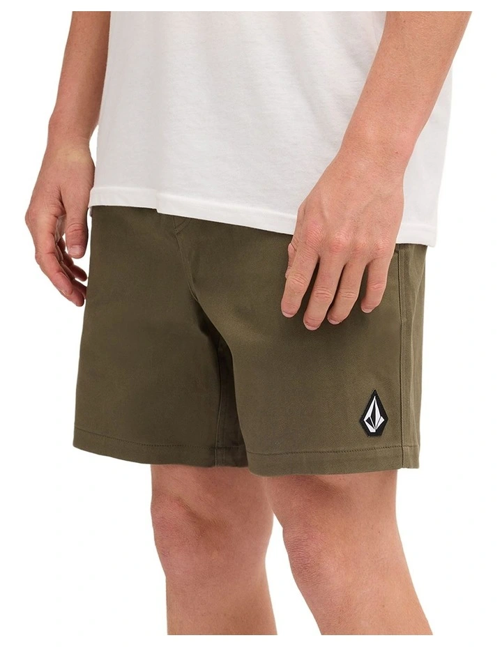 Lethal Stone Elastic Waist Shorts In Army Green Combo image 3