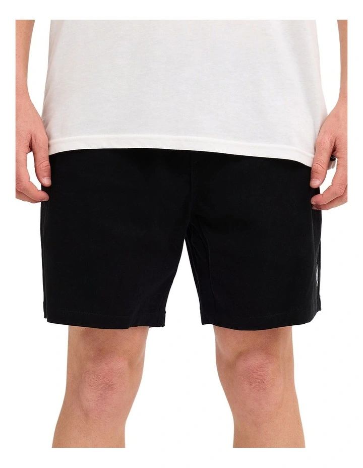 Lethal Stone Elastic Waist Shorts In Black image 1