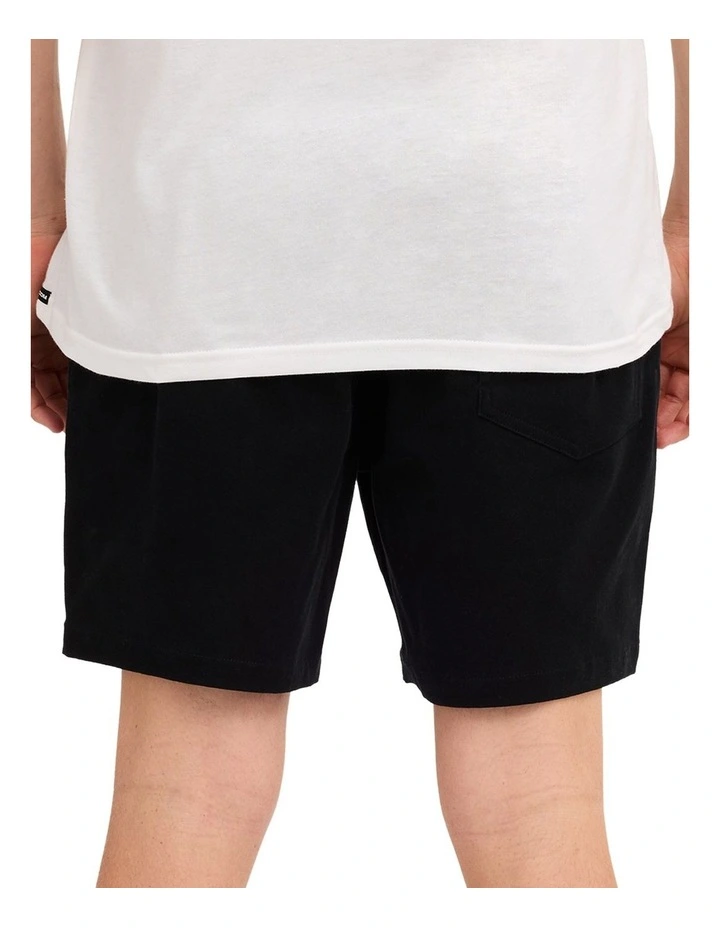 Lethal Stone Elastic Waist Shorts In Black image 2