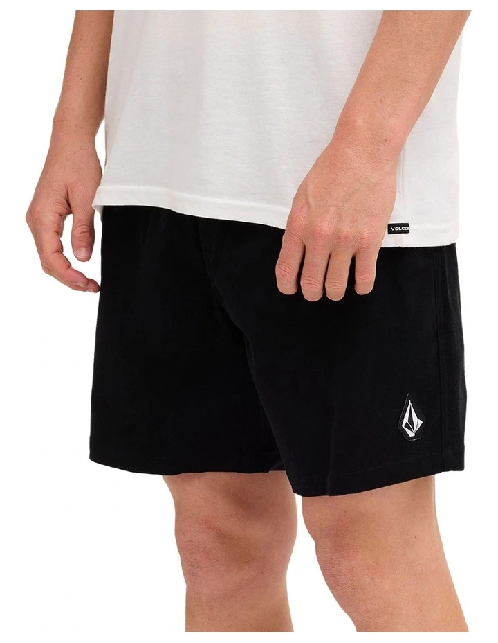 Lethal Stone Elastic Waist Shorts In Black image 3