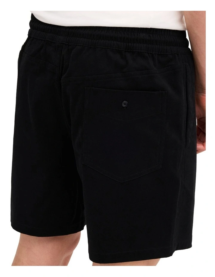 Lethal Stone Elastic Waist Shorts In Black image 4