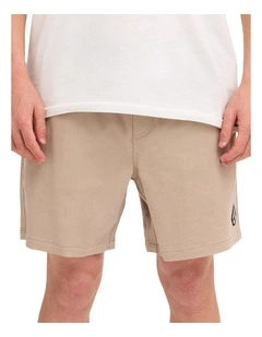 Lethal Stone Elastic Waist Shorts In Light Khaki