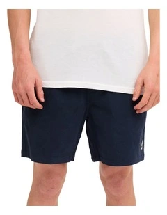 Lethal Stone Elastic Waist Shorts In Navy