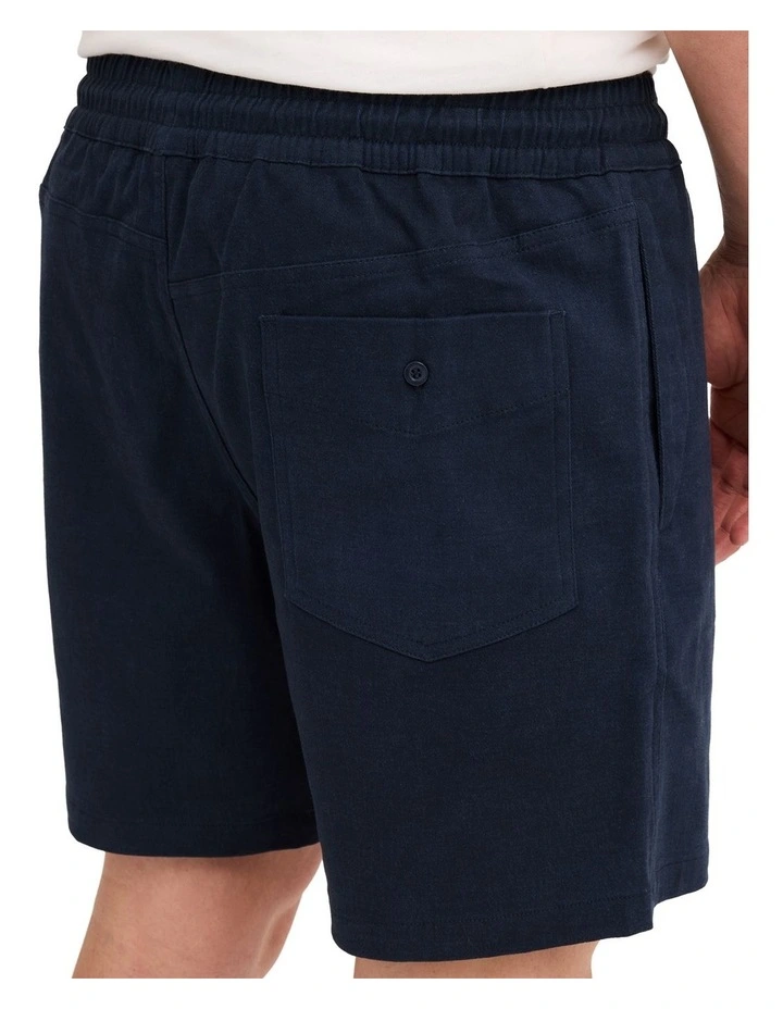 Lethal Stone Elastic Waist Shorts In Navy image 4
