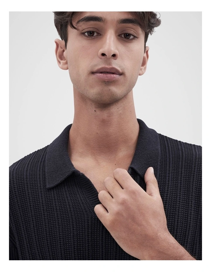 Vertical Stitch Knit Polo image 3