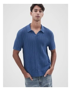 Vertical Stitch Knit Polo