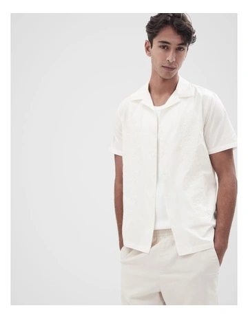 Embroidered Regular Fit Shirt in White
