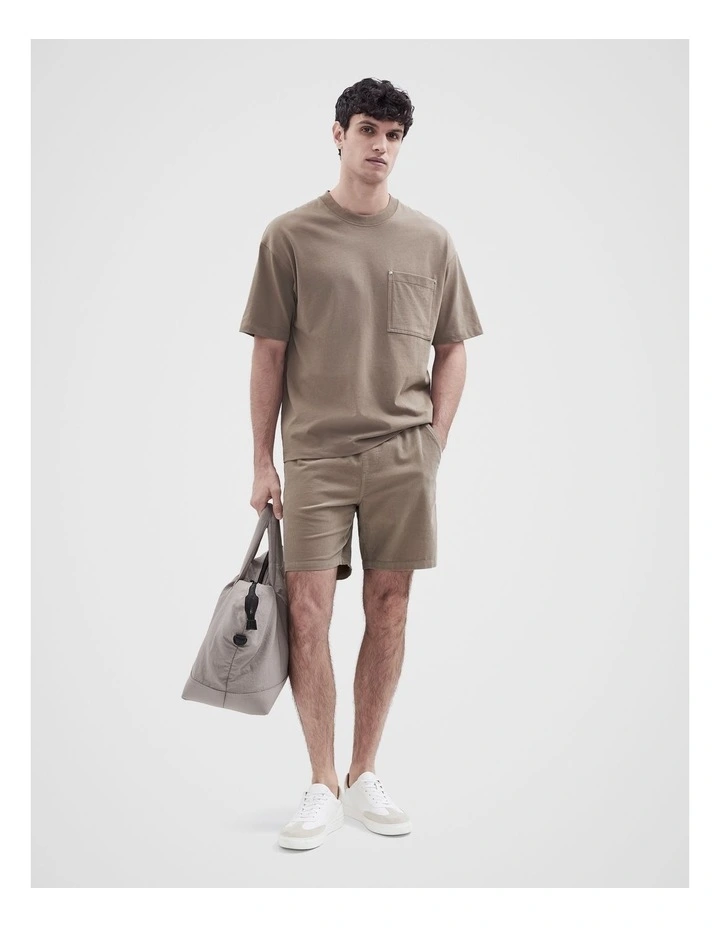 Pocket Oversized Fit T-shirt in Brown image 4