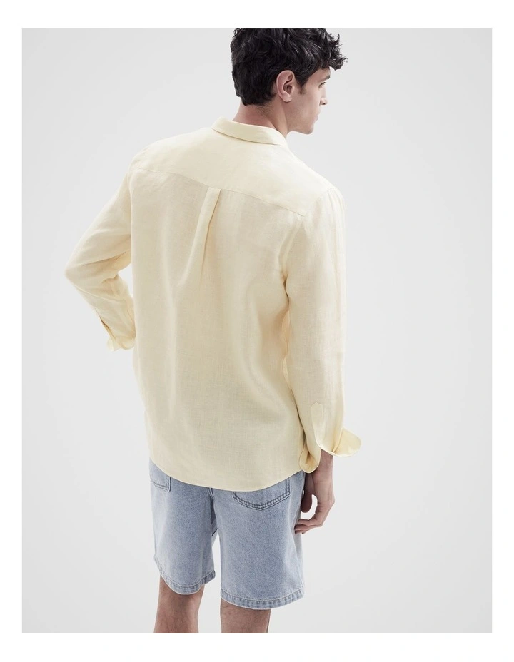Linen Regular Fit Shirt in Yellow image 2
